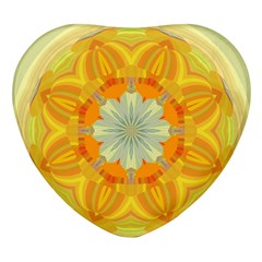 Sunshine Sunny Sun Abstract Yellow Heart Glass Fridge Magnet (4 Pack) by Ravend