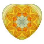 Sunshine Sunny Sun Abstract Yellow Heart Glass Fridge Magnet (4 pack) Front