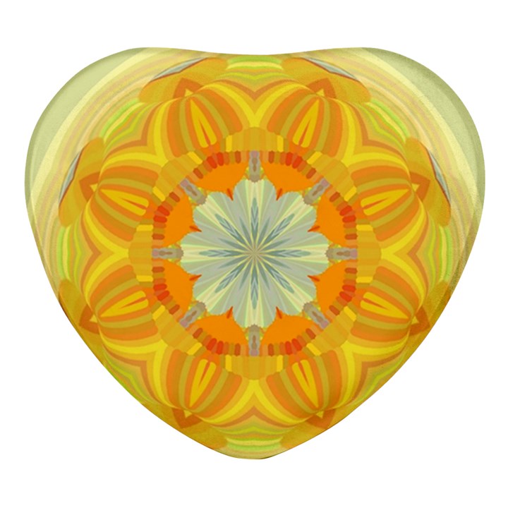 Sunshine Sunny Sun Abstract Yellow Heart Glass Fridge Magnet (4 pack)