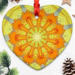 Sunshine-sunny-sun-abstract-yellow - Ornament (heart)