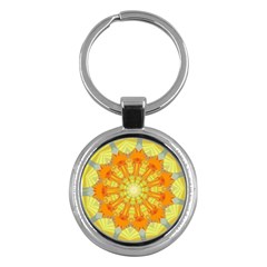 Sunshine-sunny-sun-abstract-yellow - Key Chain (round) by Ravend