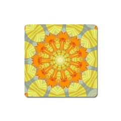 Sunshine-sunny-sun-abstract-yellow - Square Magnet by Ravend