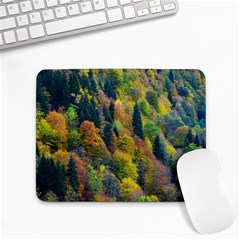 Forest Trees Leaves Fall Autumn Nature Sunshine Small Mousepad by Ravend