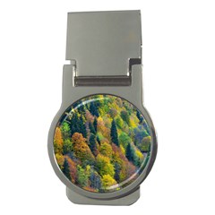 Forest Trees Leaves Fall Autumn Nature Sunshine Money Clips (round)  by Ravend