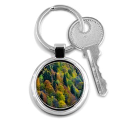 Forest Trees Leaves Fall Autumn Nature Sunshine Key Chain (round) by Ravend