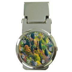 Forest Trees Leaves Fall Autumn Nature Sunshine Money Clip Watches by Ravend