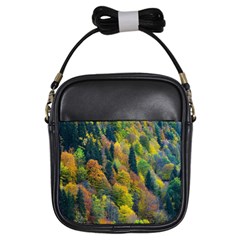 Forest Trees Leaves Fall Autumn Nature Sunshine Girls Sling Bag by Ravend