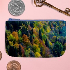 Forest Trees Leaves Fall Autumn Nature Sunshine Large Coin Purse by Ravend