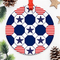 Patriotic Symbolic Red White Blue Ornament (round) by Ravend