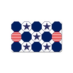 Patriotic Symbolic Red White Blue Magnet (name Card) by Ravend