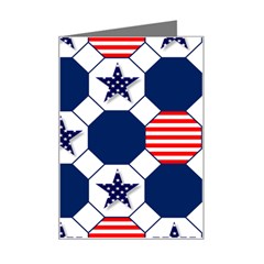 Patriotic Symbolic Red White Blue Mini Greeting Card by Ravend