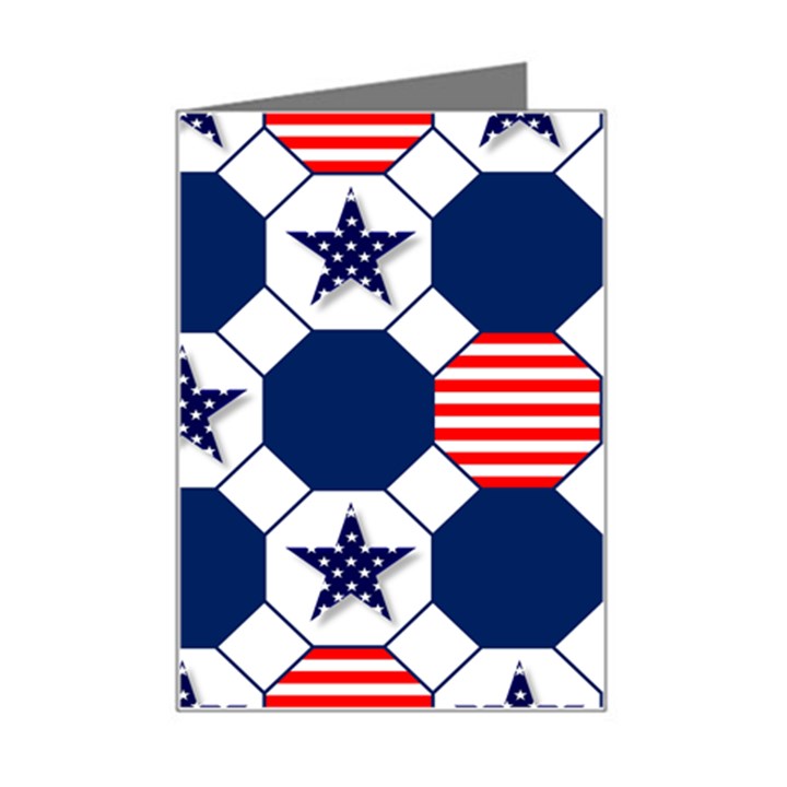 Patriotic Symbolic Red White Blue Mini Greeting Card