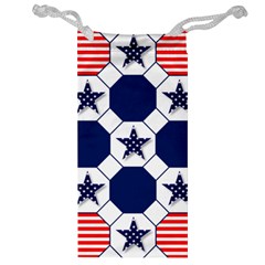 Patriotic Symbolic Red White Blue Jewelry Bag by Ravend