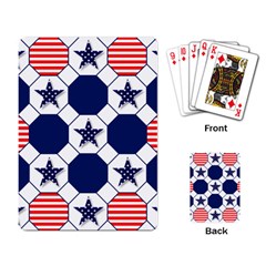 Patriotic Symbolic Red White Blue Playing Cards Single Design (rectangle) by Ravend