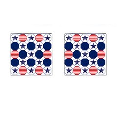 Patriotic Symbolic Red White Blue Cufflinks (square) by Ravend