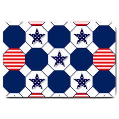 Patriotic Symbolic Red White Blue Large Doormat by Ravend