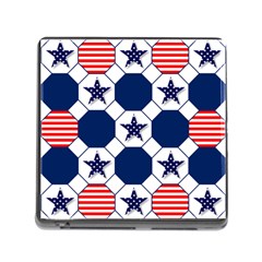 Patriotic Symbolic Red White Blue Memory Card Reader (square 5 Slot) by Ravend