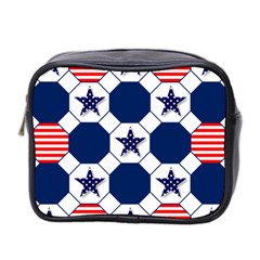 Patriotic Symbolic Red White Blue Mini Toiletries Bag (two Sides) by Ravend