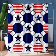 Patriotic Symbolic Red White Blue Shower Curtain 60  X 72  (medium)  by Ravend