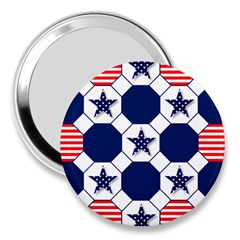 Patriotic Symbolic Red White Blue 3  Handbag Mirrors by Ravend