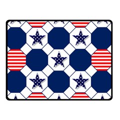 Patriotic Symbolic Red White Blue Two Sides Fleece Blanket (small) by Ravend