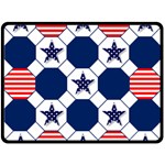 Patriotic Symbolic Red White Blue Two Sides Fleece Blanket (Large) 80 x60  Blanket Front