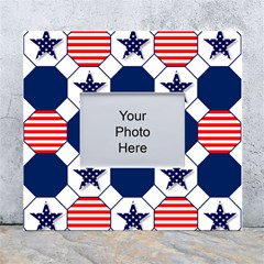 Patriotic Symbolic Red White Blue White Wall Photo Frame 5  X 7  by Ravend