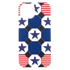 Patriotic Symbolic Red White Blue Iphone 15 Black Uv Print Pc Hardshell Case by Ravend