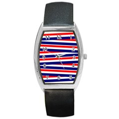 Red-white-blue-patriotic-ribbons Barrel Style Metal Watch by Ravend