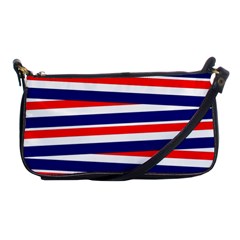 Red-white-blue-patriotic-ribbons Shoulder Clutch Bag by Ravend