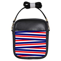 Red-white-blue-patriotic-ribbons Girls Sling Bag by Ravend