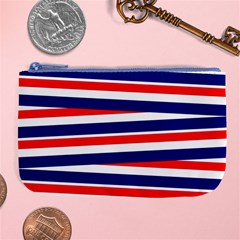 Red-white-blue-patriotic-ribbons Large Coin Purse by Ravend