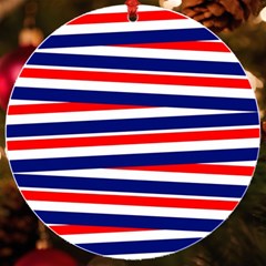 Red-white-blue-patriotic-ribbons Uv Print Acrylic Ornament Round by Ravend