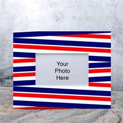 Red-white-blue-patriotic-ribbons White Tabletop Photo Frame 4 x6  by Ravend