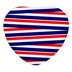 Red-white-blue-patriotic-ribbons Heart Glass Fridge Magnet (4 Pack) by Ravend