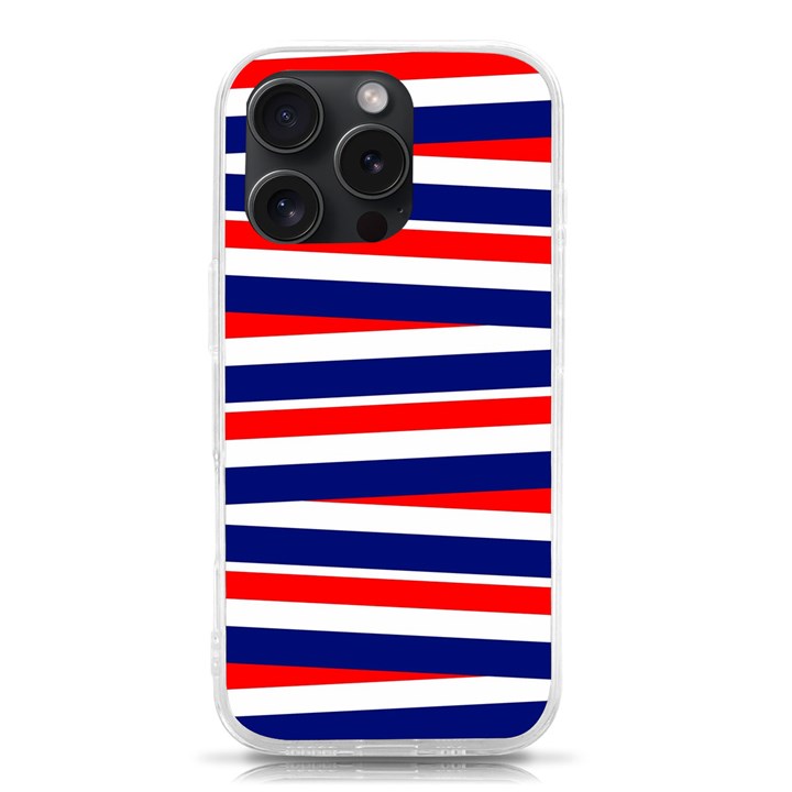 Red-white-blue-patriotic-ribbons iPhone 15 Pro TPU UV Print Case