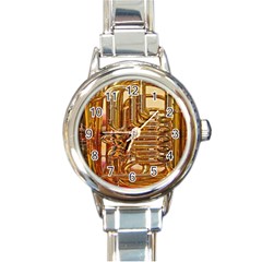 Tuba Valves Pipe Shiny Instrument Music Round Italian Charm Watch by Ravend