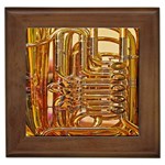 Tuba Valves Pipe Shiny Instrument Music Framed Tile Front