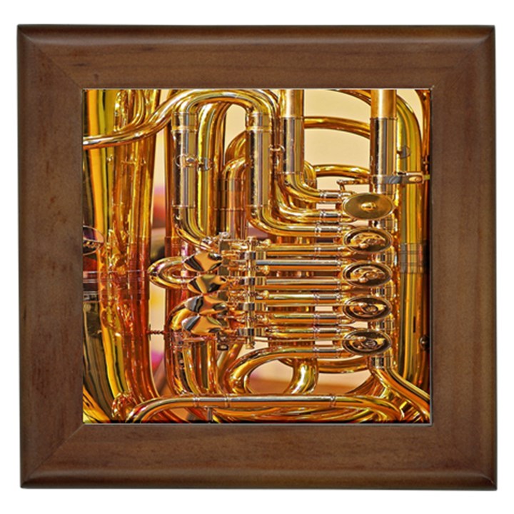 Tuba Valves Pipe Shiny Instrument Music Framed Tile