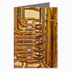 Tuba Valves Pipe Shiny Instrument Music Greeting Card by Ravend