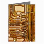 Tuba Valves Pipe Shiny Instrument Music Greeting Cards (Pkg of 8) Left