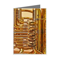 Tuba Valves Pipe Shiny Instrument Music Mini Greeting Card by Ravend