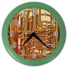 Tuba Valves Pipe Shiny Instrument Music Color Wall Clock by Ravend