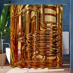 Tuba Valves Pipe Shiny Instrument Music Shower Curtain 60  X 72  (medium)  by Ravend