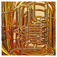 Tuba Valves Pipe Shiny Instrument Music Wooden Puzzle Square by Ravend