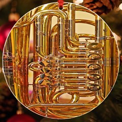 Tuba Valves Pipe Shiny Instrument Music Uv Print Acrylic Ornament Round by Ravend