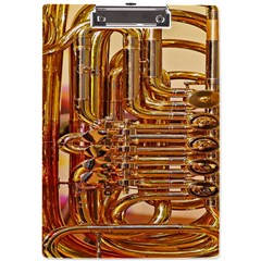 Tuba Valves Pipe Shiny Instrument Music A4 Acrylic Clipboard by Ravend