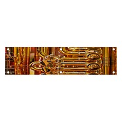 Tuba Valves Pipe Shiny Instrument Music Banner And Sign 4  X 1  by Ravend