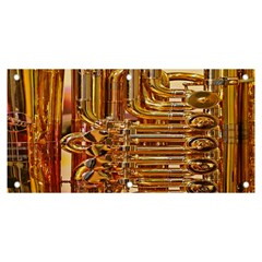 Tuba Valves Pipe Shiny Instrument Music Banner And Sign 6  X 3  by Ravend