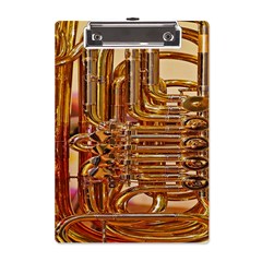 Tuba Valves Pipe Shiny Instrument Music A5 Acrylic Clipboard by Ravend